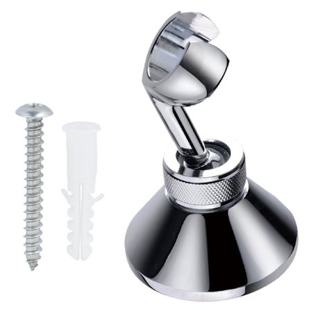 Justerbar brusehovedholder i krom til standardbruser