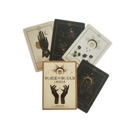 Voice of the Souls Oracle: 44 fyrfargede, forgylte kort