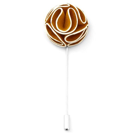 Szpilka do marynarki - brązowa kamelia dla mężczyzn - Przypinki kwiatowe do klapy