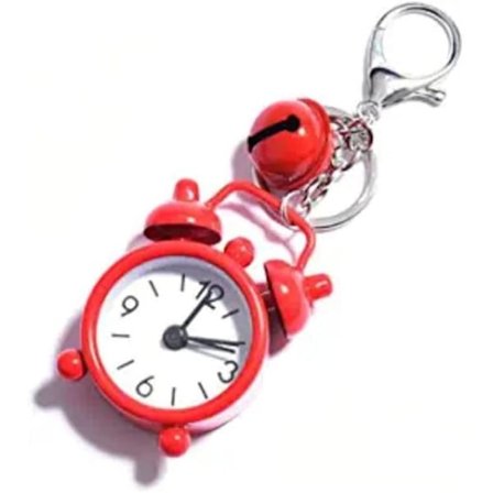 1 stk. Mini Lille Vækkeur Vedhæng Sødt Tegneserie Nøglering Sødt Stille Vækkeur Taske Tilbehør Bulk Robust Nøglering