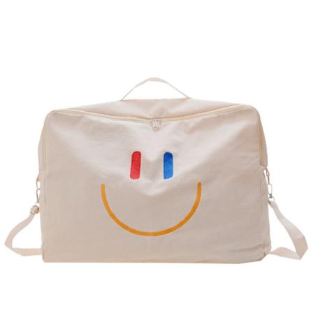 Lasten Lasten Reppu Toddler Koululaukku Smiley Kasvot Suuri kapasiteetti Canvas Olkapää Kannettava Säilytys White