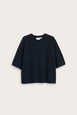 Kappahl | Oversized strikket t-skjorte | Mørkeblå