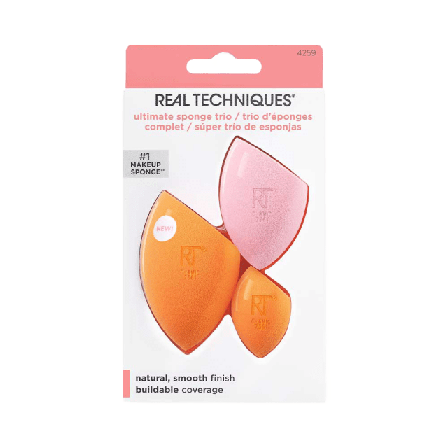 Real Techniques Ultimate Sponge Trio Penslar & svampar Unisex Orange 1 PCS