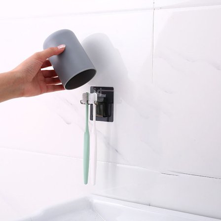 2PCS (Gurgelband + Zahnbürstenhalter) Waschbecher mit Zahnbürste