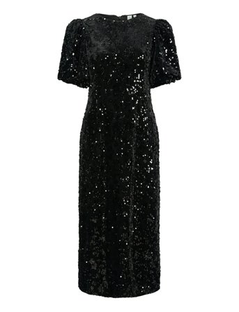 Yassofie 2/4 Sequin Midi Dress - Show Black YAS