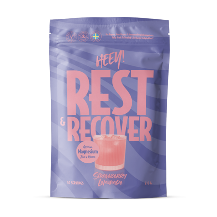 Heey! Rest & Recover Magnesium, Strawberry Lemonade, 210 g