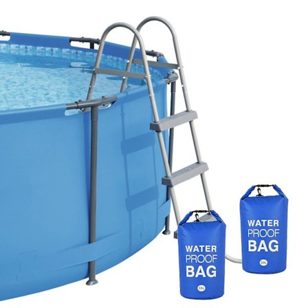 Universell pooltrappa och stegvikt (20 l) Easyquick fyller sand, 250d PVC vattentät torr väska (1 PVC vattentät torr väska, blå)