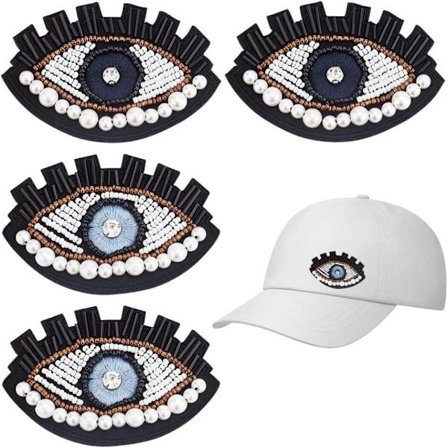 Evil Eye Broderi Beaded Patch Eyes Broderi plaggtyg