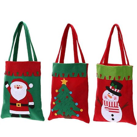 Julgodispåsar för barn, handsydda julklappspåsar 3 st