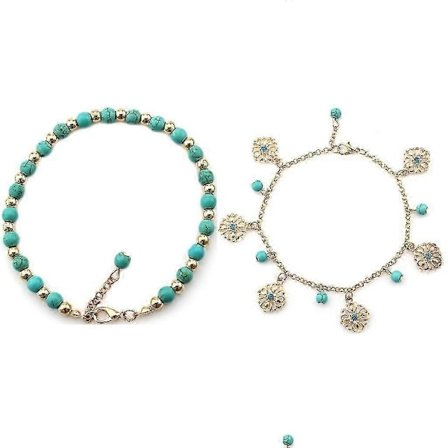 Dobbelt ankelkæde armbånd barfodet sandal strandfod smykker