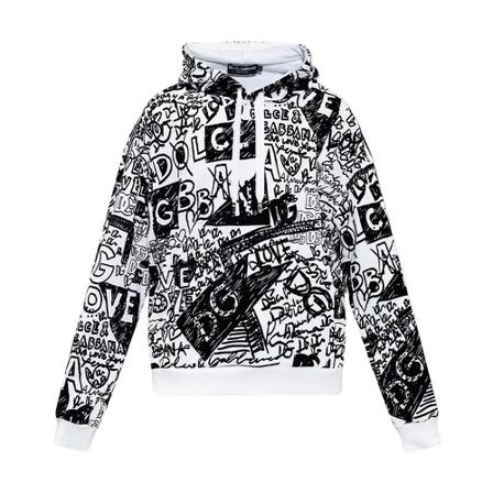Dolce & Gabbana Hoodie with logo Hvid, Herre