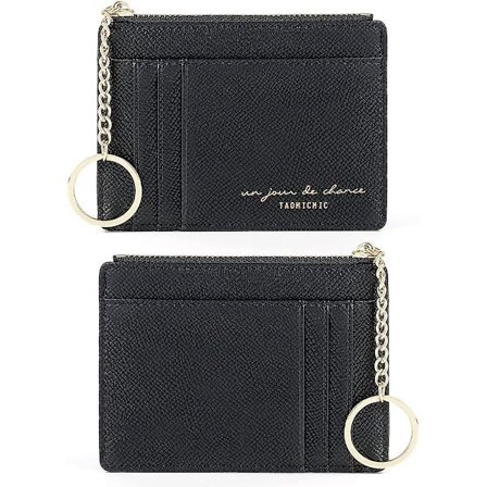 Ohut RFID-suojattu korttikotelo, pieni etutaskulompakko, avaimenperä, vetoketjullinen kolikkokukkaro, minimalistinen korttikotelo naisille