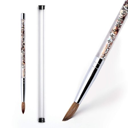 Akryylikynsisivellin akryylijauhemanikyyriin ja -pedikyyriin, 1 kpl Kolinsky Sable akryylikynnet pyöreä kynsitaidesivellin nestemäisellä 