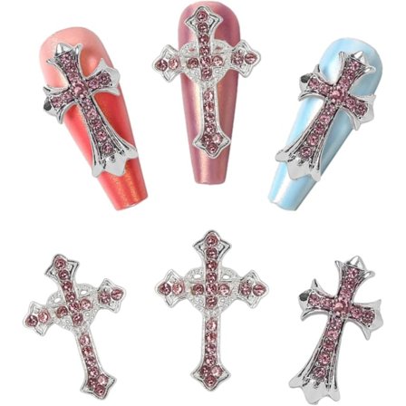10 kpl Retro Risti Kynsikoristeita, Seos Strassit Risti Koristeet Punk Gootti Kynsi Taide Tarvikkeet Akryyli Kynsi Koristeluun