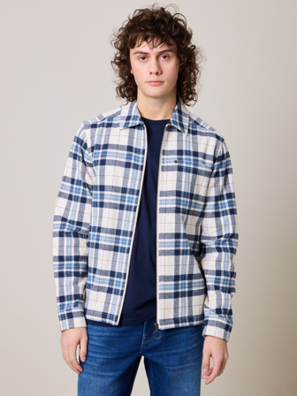 MATCH - Zipper overshirt - Henry Choice - Str. XXL - Herre - Skjorter - Hvit - 100% bomull