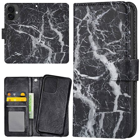 iPhone 16 - Plånboksfodral/Skal Marmor