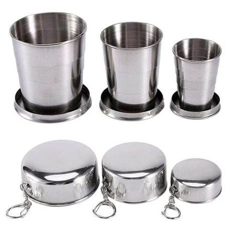 Foldable Stainless Steel Cup, 3-Pack