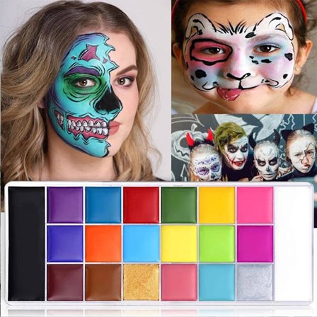 20 Farver Athena Ansigts- og Kropsmalingsolie Palette, Professionel Flash Ikke-giftig Sikker Tatovering Halloween Fest Kunstner Fancy Makeup Malersæt 