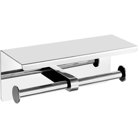 Dubbel Toalettpappershållare med Hylla för Dubbla Rullar
