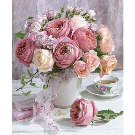 5d Diy Diamantmålning Vintage Flower Beauty Heminredning