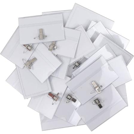 TG Horisontale navneskilt i plast (50 stk) - 9 x 6 cm - Klar PVC-vann