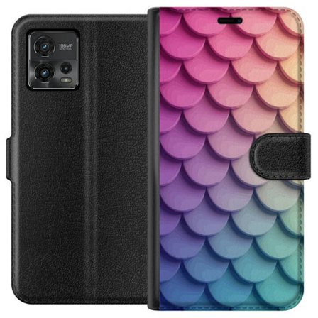 Motorola Moto G72 Tegnebogsetui Skaligt pastelpattern med bløde overlappende former i lyserøde, lilla og blå nuancer, der skaber et harmonisk og dr