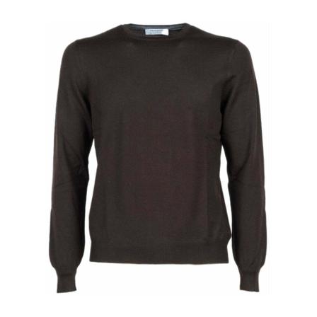 Gran Sasso Round-neck Strik Brun, Herre Strik, Størrelse: XL