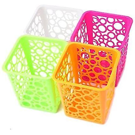 4 stk. Hule Firkantede Blyantsholdere Skrivebordsarrangør