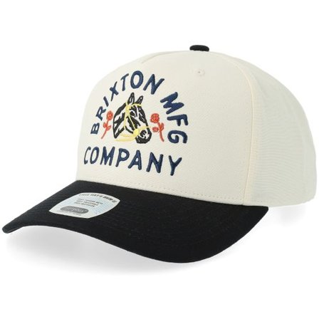 Brixton - Vit adjustable Keps - Trophy Horse Cap Black/Off White A-Frame Adjustable @ Hatstore