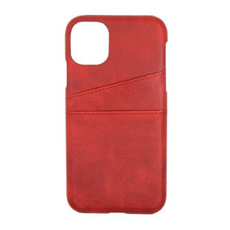 iPhone 11 PU Leather Kickstand Card Pocket Case Red