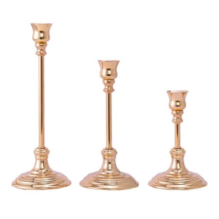 Perfekt Gåva För Olika Tillfällen, Bordsdekoration Med Borstad Metall, Vintage Ljusstakar Passar Standard Kronljus Utsökt Design