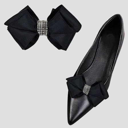 2stk Skoklips Skinnende dekorative klips SVART