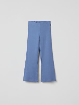 Polarn O. Pyret - Ribbed flared leggings - 122 - Childrenswear - blue