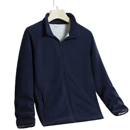 Herre Vinter Fuld-lynlås Tyk Dobbeltsidet Plys Polar Fleece Jakke