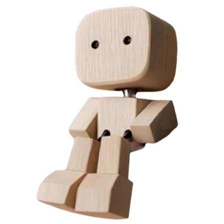 Rystende Træfigur Sjov Træ Skrivebordsdekoration Gave til Venner Familie