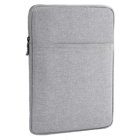 Slank Taske til 8-tommer Tablets Sleeve Vandtæt Beskyttelsestaske med Lomme - Lysegrå