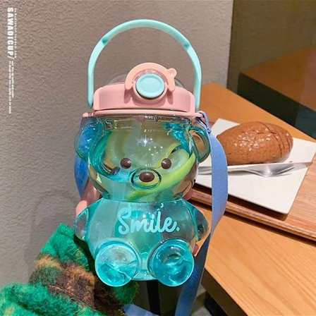 1000ML/1400ML Kawaii Bear Kettle Halmvattenkopp