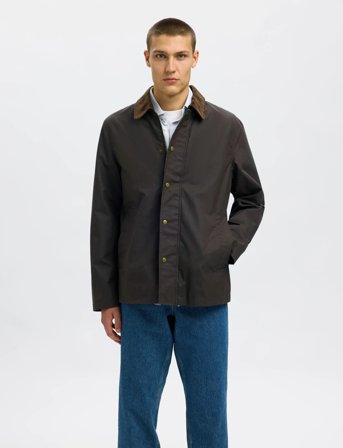 Selected Slhwalter Waxed Cotton 2.0 Jkt Noos - Brown - XXL