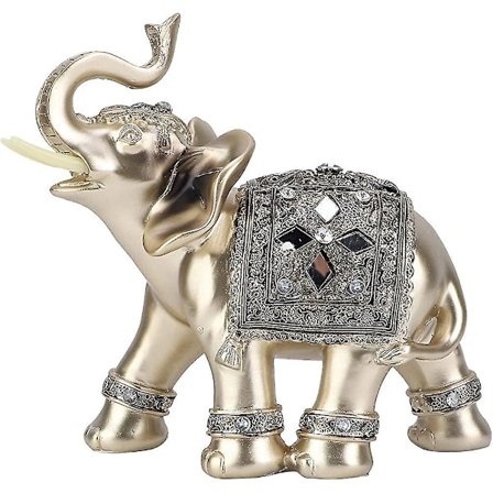 Elefant Statue Ornament Feng Shui Elefant Figur - Snabel Pekende Opp