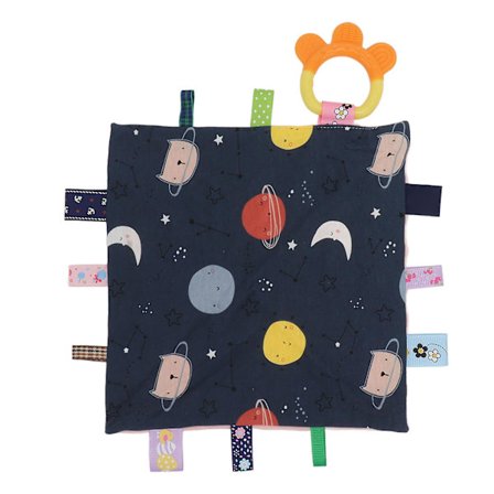 Bekväm handduk med söt bebis mönster bitande silikon mjuk sammet handduk, baby saliv