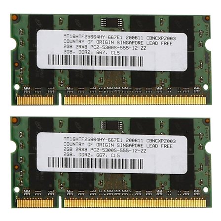 2x 2GB DDR2 RAM-minne 667MHz PC2 5300 Laptop RAM Memoria 1.8v 200pin Sodimm för Intel Amd
