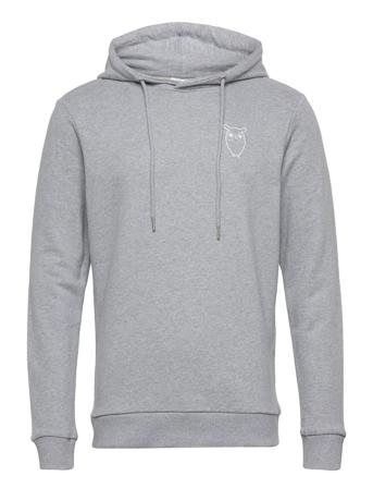 Elm Hood Small Print Owl Sweat - Go Grey Knowledge Cotton Apparel