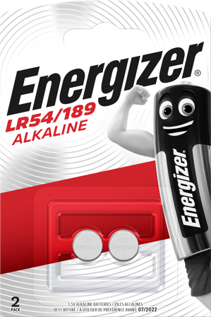 Energizer Alkaline Knappecellebatteri LR54/189, 1,5 V, 2-pakning, Elfordeling & strømforsyning