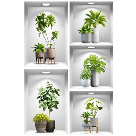 Grön växt Väggdekal Tropical Plant Potted Väggdekal Grön