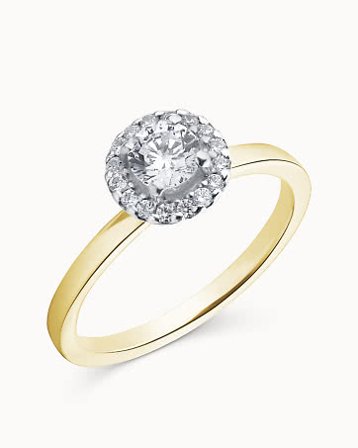 Rosettring Grazia 18K Gult Gull Naturlig Diamant 0,30 Carat - forlovelsesringer & gifteringer hos Vanbruun