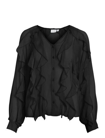 Vila | Vimitalla V-Neck L/S Flounce Shirt | 42
