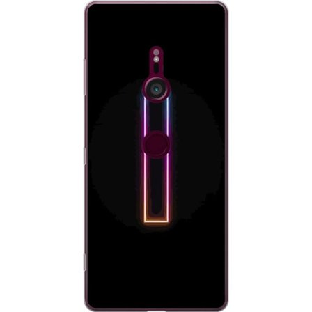 Kompatibel Mobilcover til Sony Sony Xperia XZ3 Minimalistisk neonbogstav I i regnbuefarver mod mørk baggrund