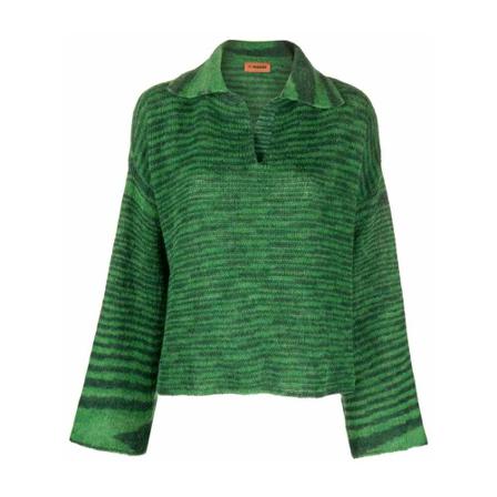Missoni V-neck Strik Grøn, Dame Striktrøjer