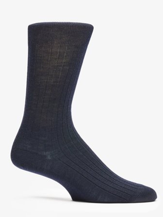 Navy Blue Ribbed Socks