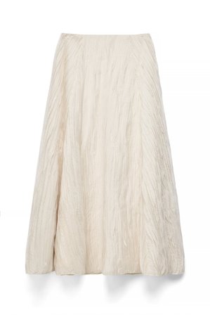 Felicia Wedin x NA-KD Textured A Line Maxi Skirt - Lange nederdele - Råhvid - EU 44